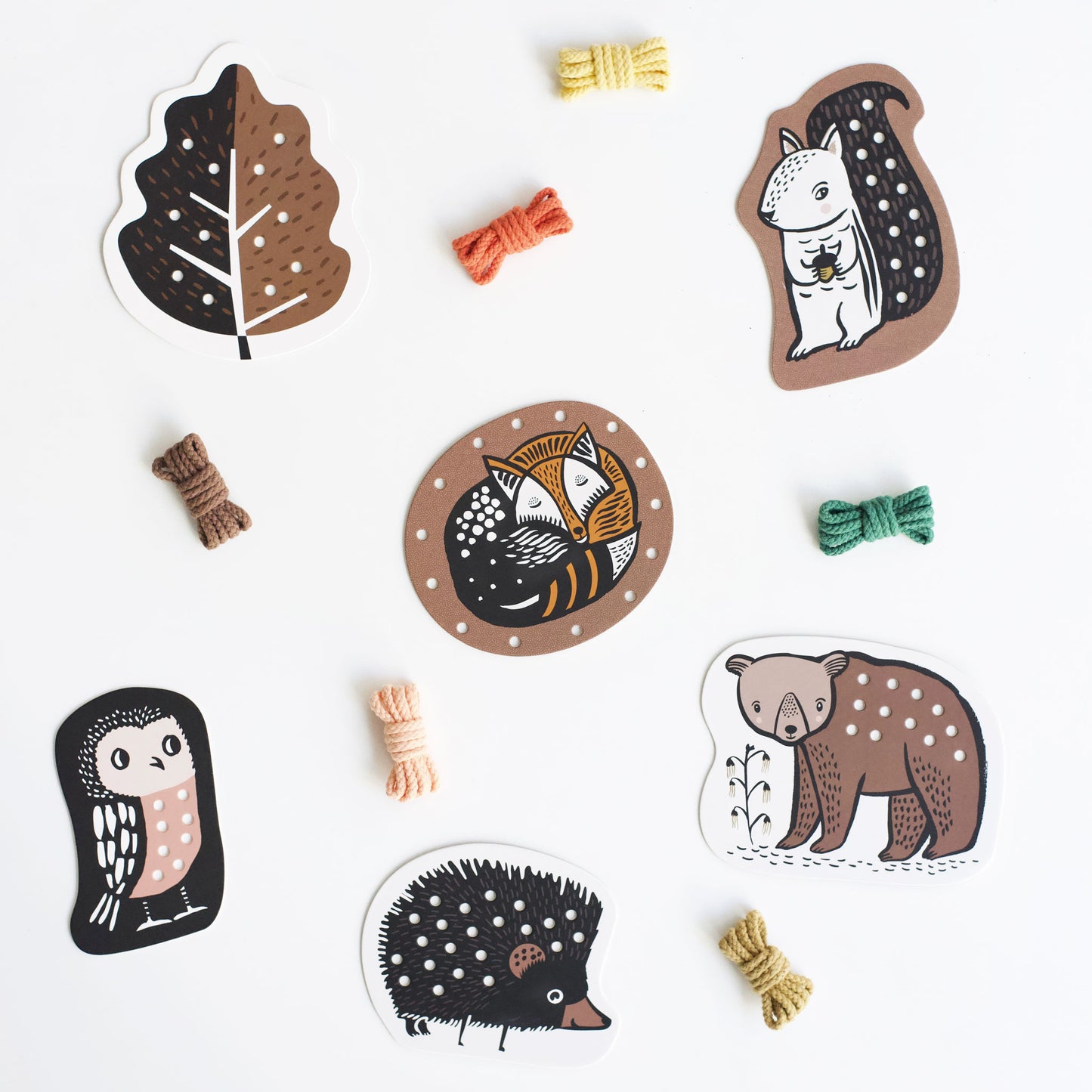 Woodland Animals Lacing Cards - Brain Development