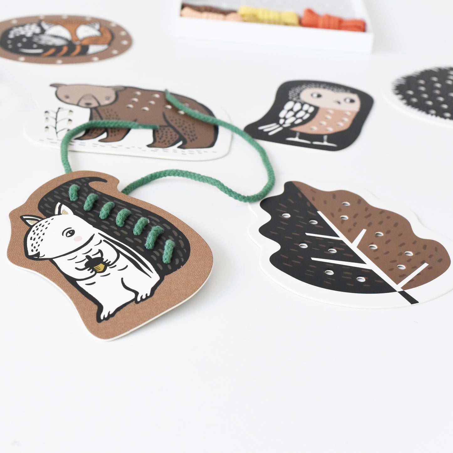 Woodland Animals Lacing Cards - Brain Development