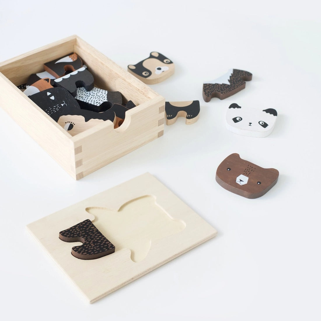 Mix & Match Wooden Animal Tiles - Brain Development