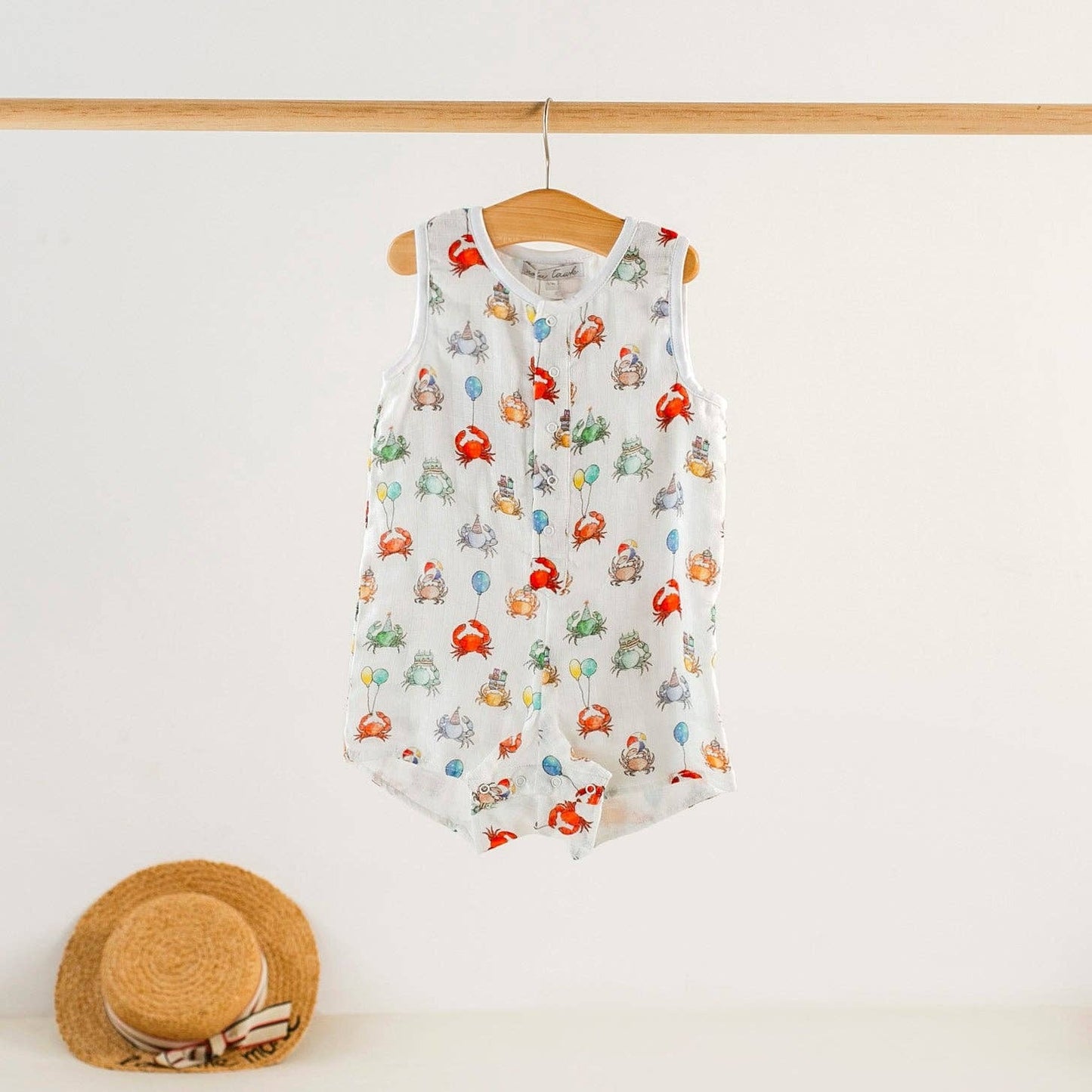 Summer Crabs Organic Muslin Romper