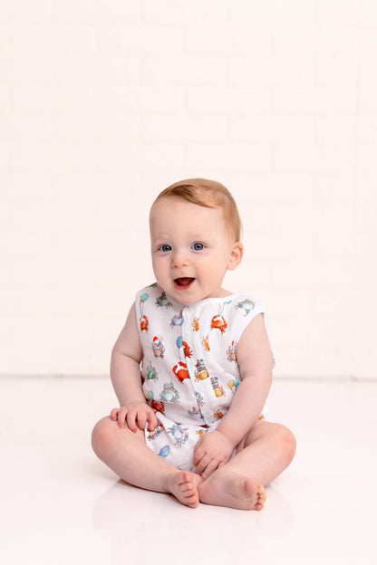 Summer Crabs Organic Muslin Romper