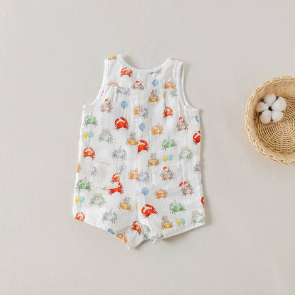 Summer Crabs Organic Muslin Romper