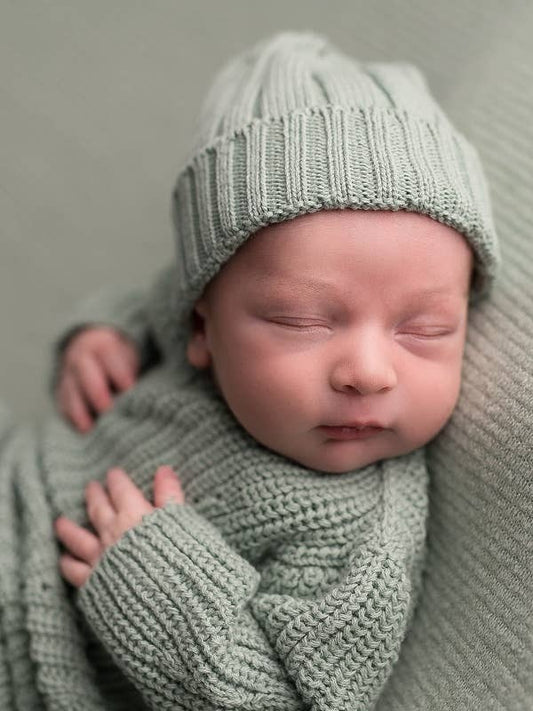 Baby Ribbed Hat - Mint