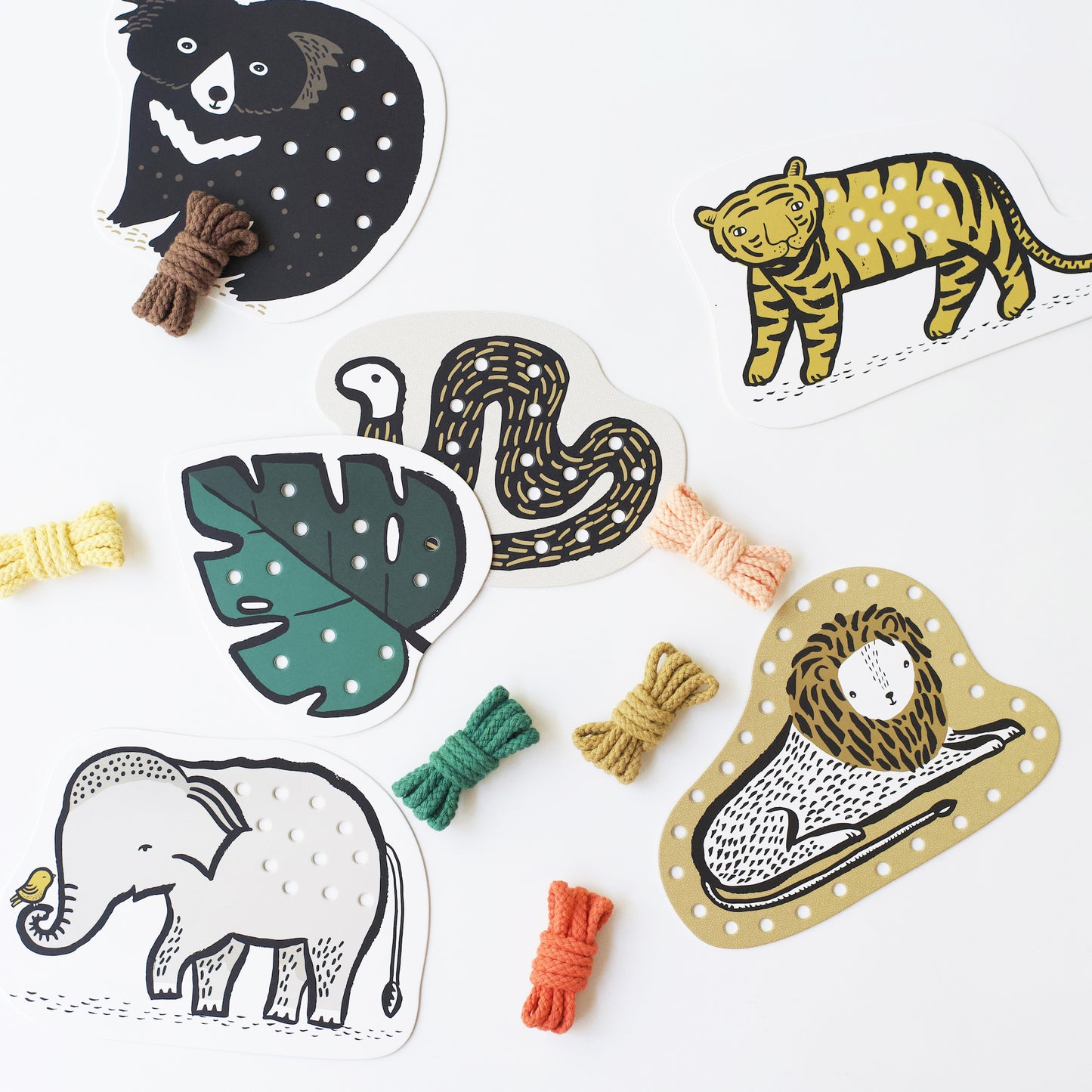 Jungle Animals Lacing Cards - Brain Development