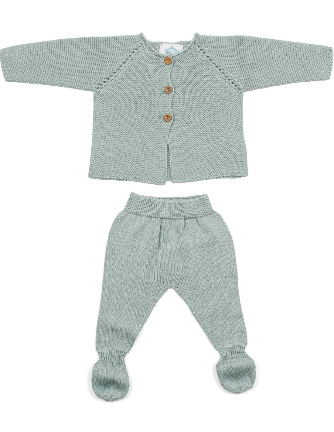 Organic Cotton Knitted Gift Set (0–6mos) - Mint